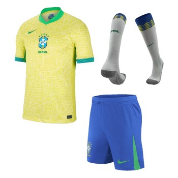 Men's Brazil Home Jersey Full Kit Copa America 2024