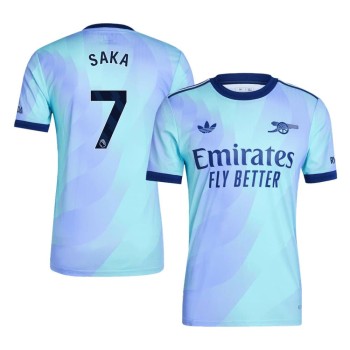 Men's SAKA #7 Arsenal Third Away Authentic Jersey 2024/25