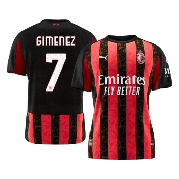 Men's GIMENEZ #7 AC Milan Home Replica Soccer Jersey 2025/26 Men's GIMENEZ #7 AC Milan Home Replica Soccer Jersey 2025/26
