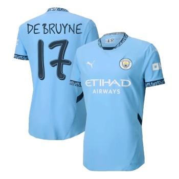 Men's DE BRUYNE #17 Manchester City Home Authentic Jersey - UCL 2024/25