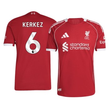 Men's KERKEZ #6 Liverpool Home Authentic Soccer Jersey 2025/26