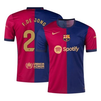 Men's F.DE JONG #21 Barcelona Home Replica Soccer Jersey 2024/25
