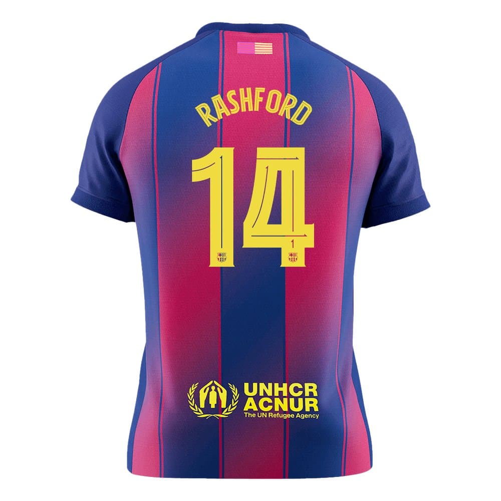 Men's RASHFORD #14 Barcelona Home Replica Soccer Jersey -UCL 2025/26