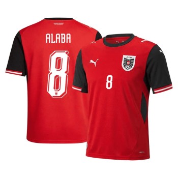 Men's ALABA #8 Austria Home Replica Soccer Jersey World Cup 2026