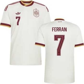 Kid's FERRAN #7 Spain Away Replica Jersey World Cup 2026