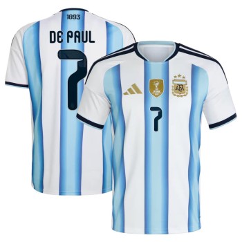 Kid's Rodrigo De Paul #7 Argentina Home Replica Jersey World Cup 2026 Kid's Rodrigo De Paul #7 Argentina Home Replica Jersey World Cup 2026
