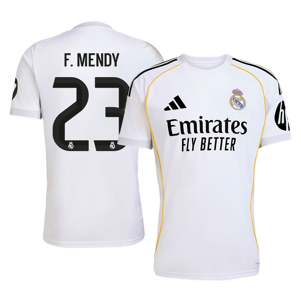 Men's F.MENDY #23 Real Madrid Home Replica Soccer Jersey 2025/26 Men's F.MENDY #23 Real Madrid Home Replica Soccer Jersey 2025/26