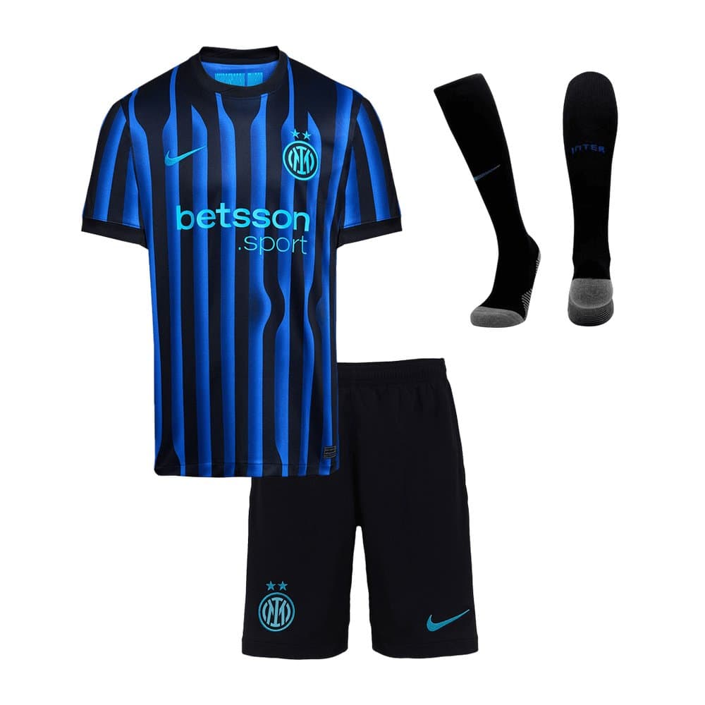 Kid's Inter Milan Home Soccer Jersey Full Kit 2025/26 Kid's Inter Milan Home Soccer Jersey Full Kit 2025/26