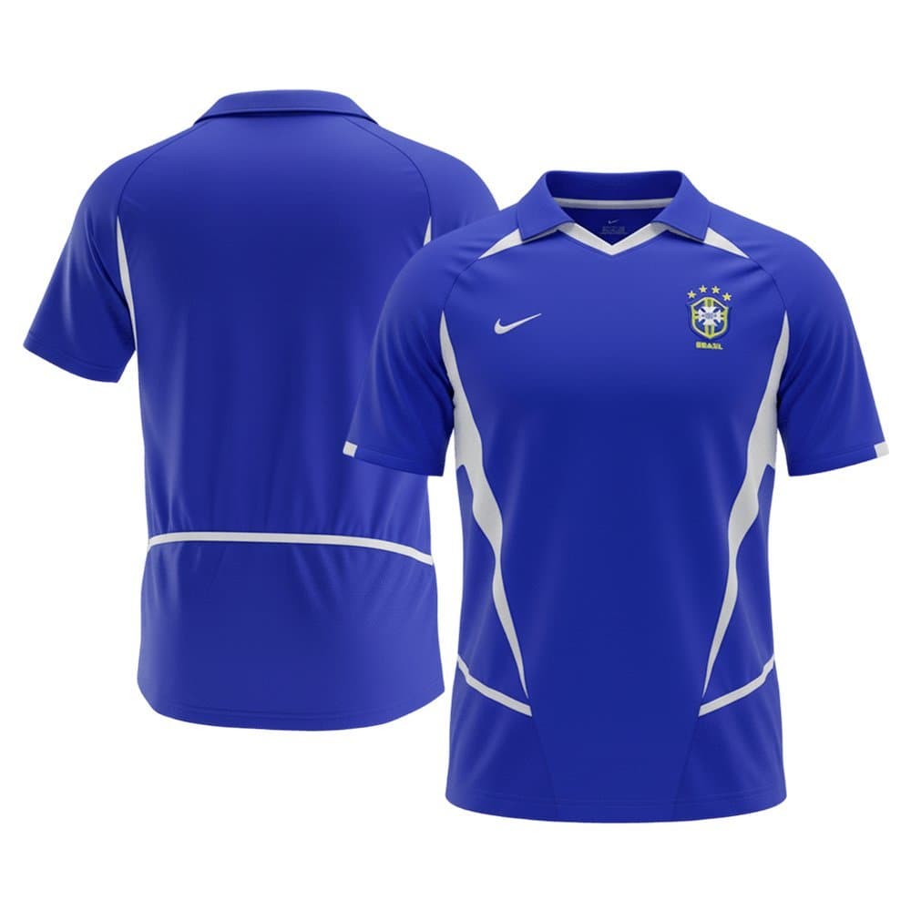 Men's Brazil Away Retro Soccer Jersey 2002
