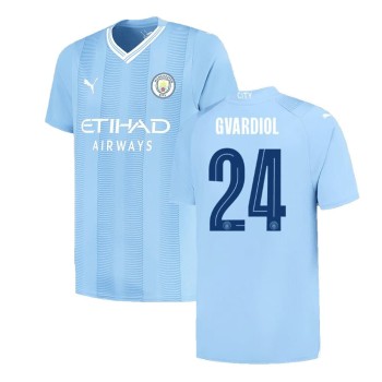 Men's GVARDIOL #24 Manchester City Home Replica Soccer Jersey -UCL 2023/24