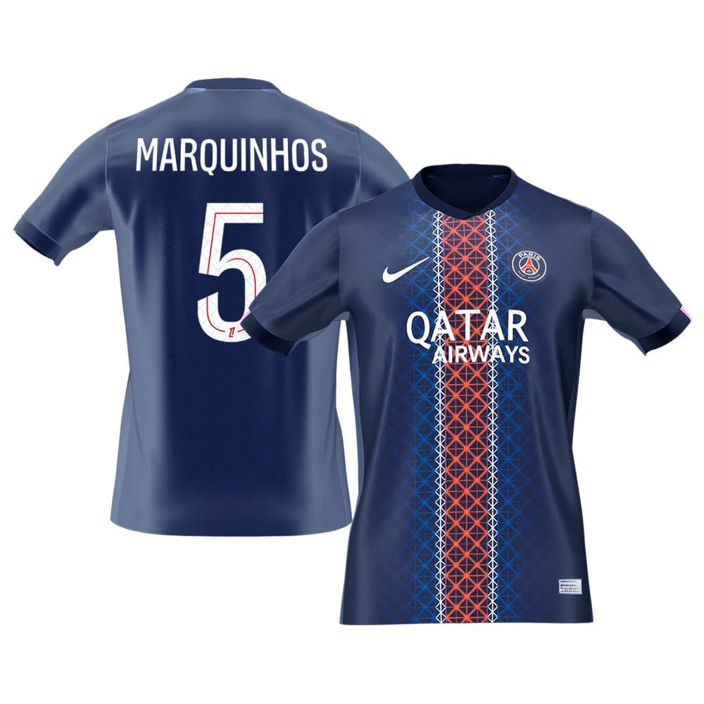 Men's MARQUINHOS #5 PSG Home Replica Soccer Jersey 2025/26 Men's MARQUINHOS #5 PSG Home Replica Soccer Jersey 2025/26
