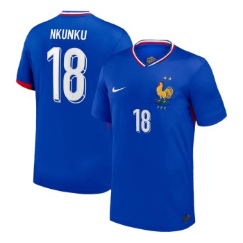 Men's NKUNKU #18 France Home Replica Soccer Jersey 2024 Men's NKUNKU #18 France Home Replica Soccer Jersey 2024