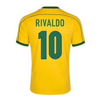 Men's RIVALDO #10 Brazil Home Retro Soccer Jersey 1998 Men's RIVALDO #10 Brazil Home Retro Soccer Jersey 1998