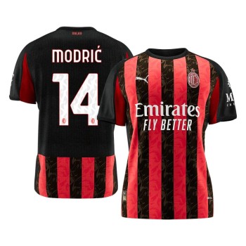 Men's MODRIĆ #14 AC Milan Home Replica Soccer Jersey 2025/26 Men's MODRIĆ #14 AC Milan Home Replica Soccer Jersey 2025/26
