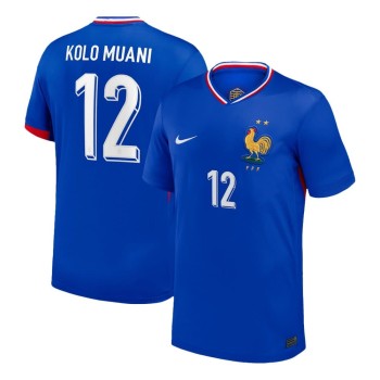 Men's KOLO MUANI #12 France Home Replica Soccer Jersey 2024 Men's KOLO MUANI #12 France Home Replica Soccer Jersey 2024