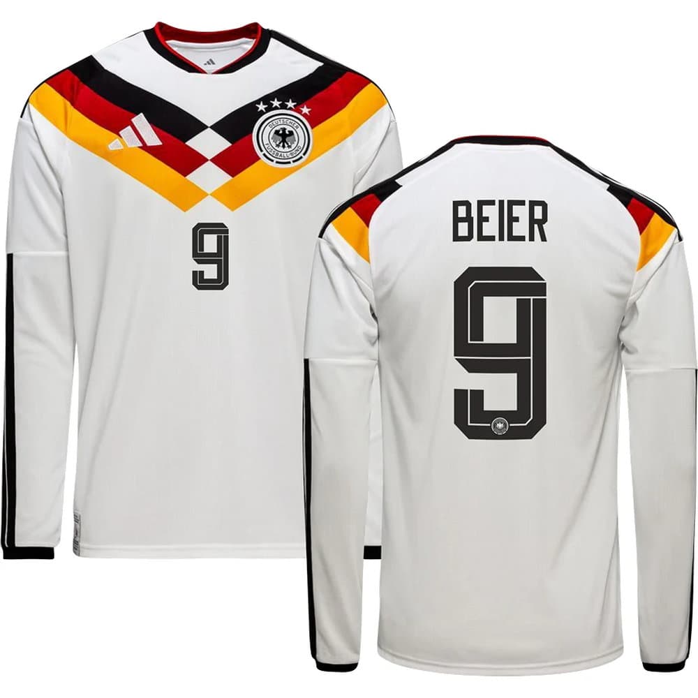 Men's BEIER #9 Germany Home Replica Long Sleeve Jersey World Cup 2026 Men's BEIER #9 Germany Home Replica Long Sleeve Jersey World Cup 2026