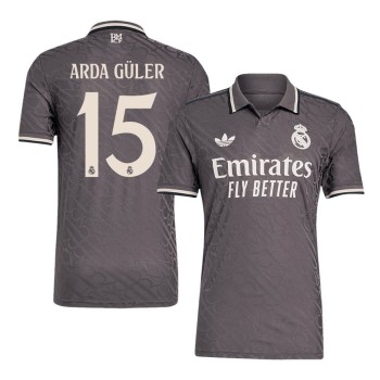 Men's ARDA GÜLER #15 Real Madrid Third Away Authentic Soccer Jersey 2024/25