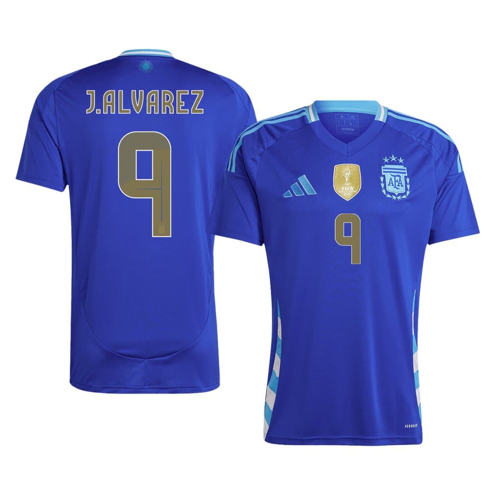 Men's J.ALVAREZ #9 Argentina Away Replica Soccer Jersey 2024
