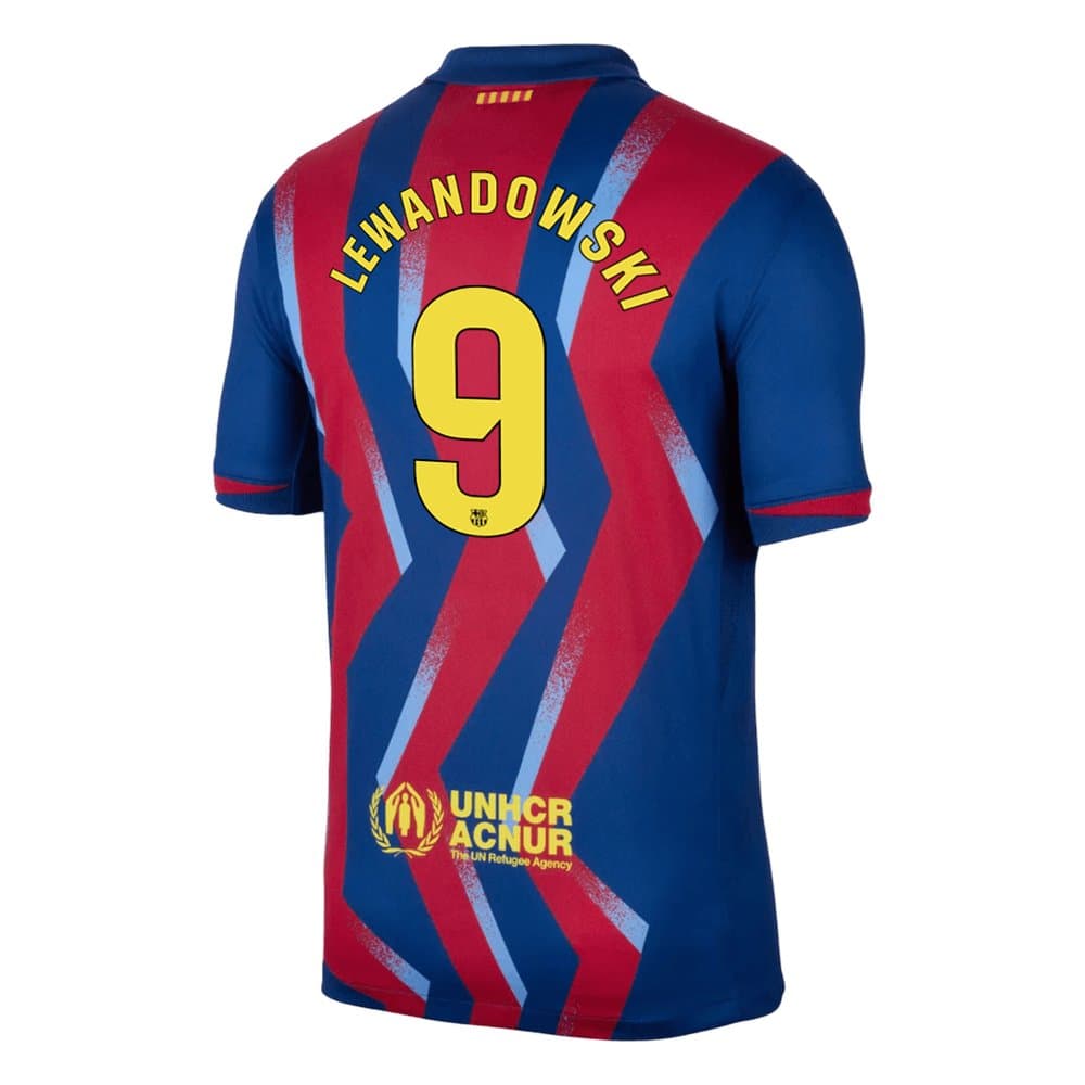 Men's LEWANDOWSKI #9 Barcelona Fourth Away Replica Soccer Jersey 2025/26