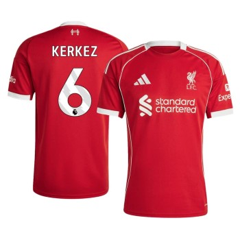 Men's KERKEZ #6 Liverpool Home Replica Soccer Jersey 2025/26 Men's KERKEZ #6 Liverpool Home Replica Soccer Jersey 2025/26