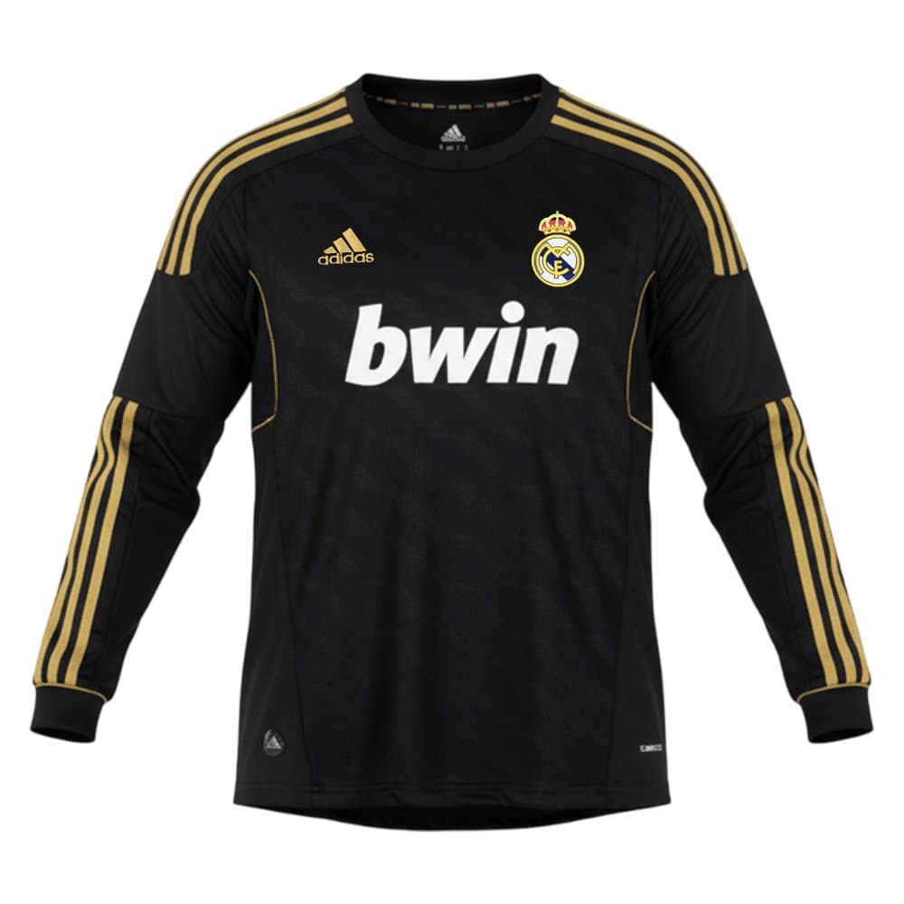 Men's Real Madrid Away Long Sleeve Retro Soccer Jersey 2011/12