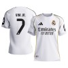 Men's VINI JR. #7 Real Madrid Home Authentic Soccer Jersey 2025/26