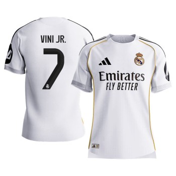 Men's VINI JR. #7 Real Madrid Home Authentic Soccer Jersey 2025/26