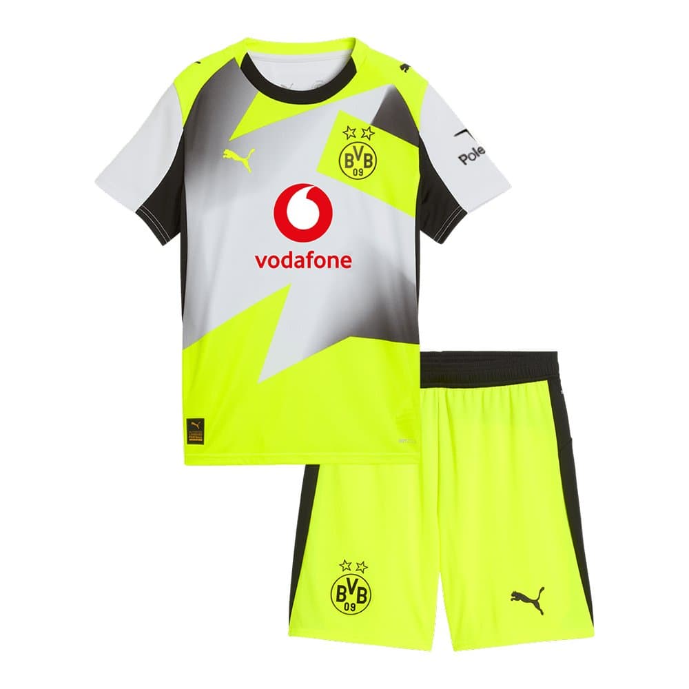 Kid's Borussia Dortmund Away Soccer Jersey Kit 2025/26 Kid's Borussia Dortmund Away Soccer Jersey Kit 2025/26