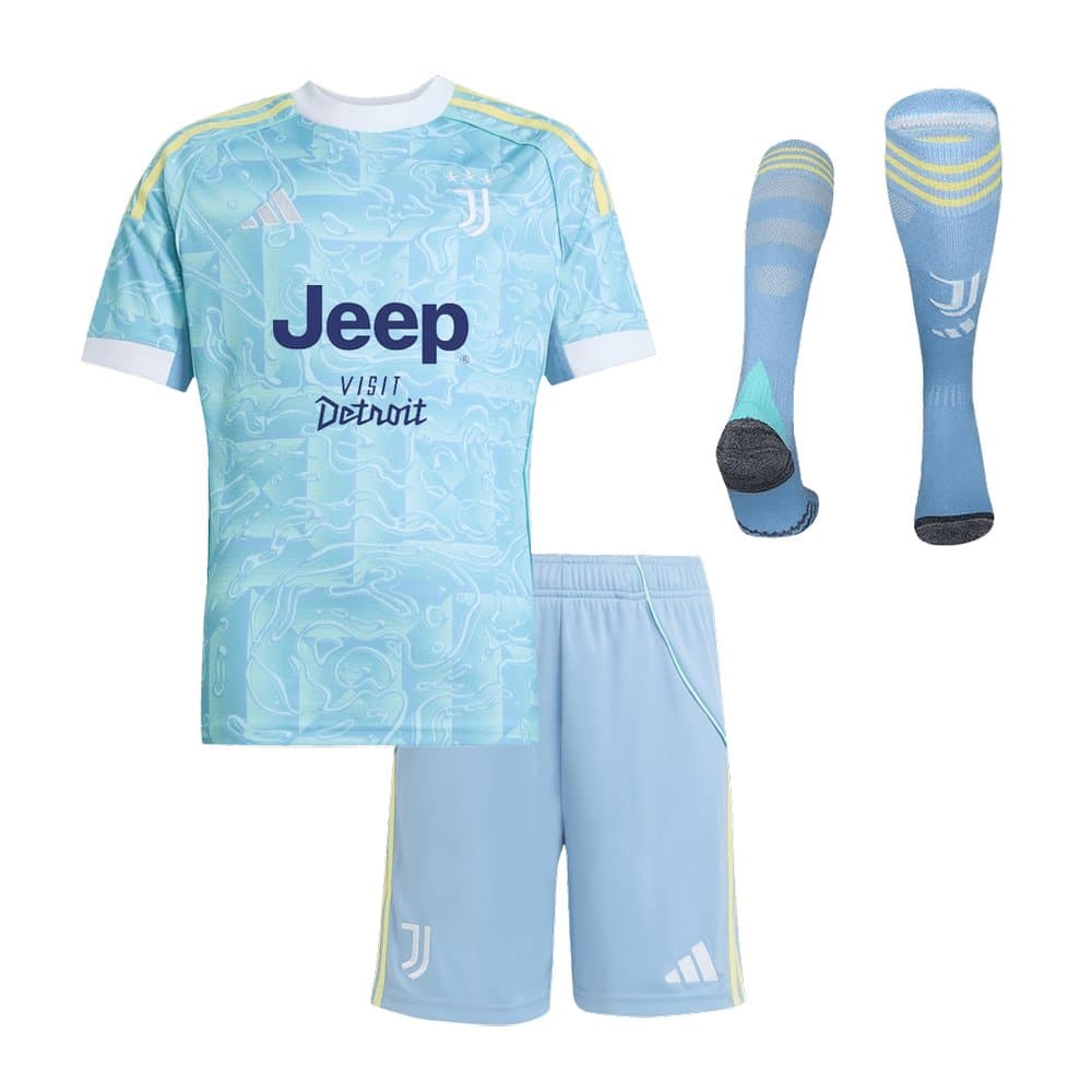 Kid's Juventus Away Soccer Jersey Full Kit 2025/26 Kid's Juventus Away Soccer Jersey Full Kit 2025/26