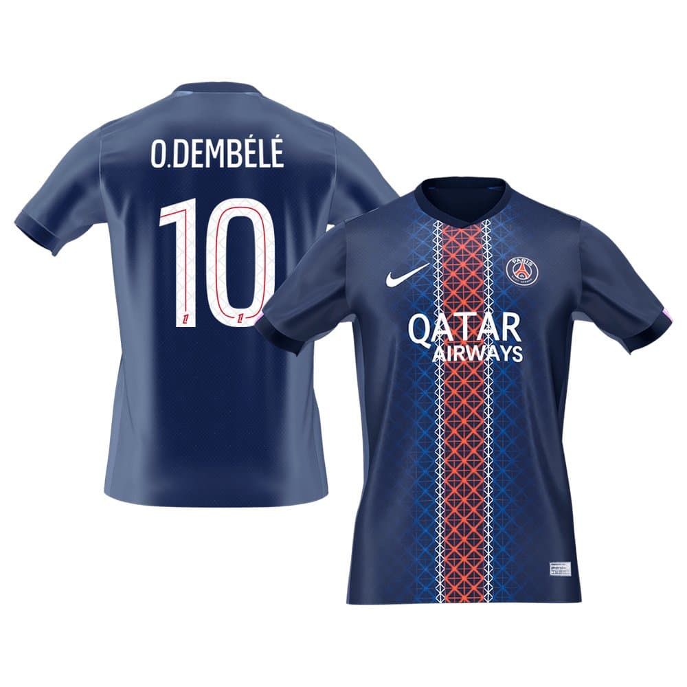 Men's O.DEMBÉLÉ #10 PSG Home Replica Soccer Jersey 2025/26 Men's O.DEMBÉLÉ #10 PSG Home Replica Soccer Jersey 2025/26
