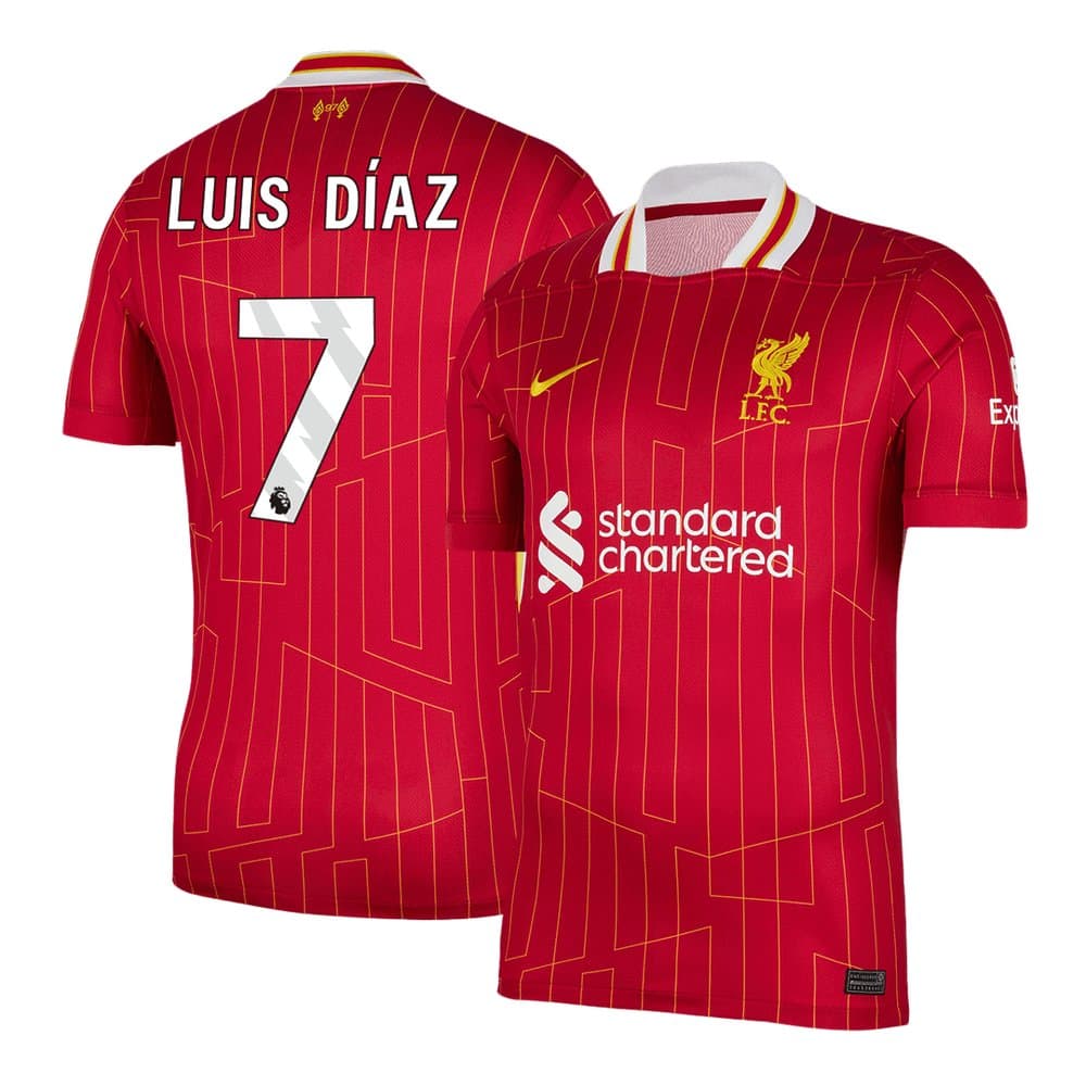 Men's Luis Díaz #7 Liverpool Home Replica Soccer Jersey 2024/25