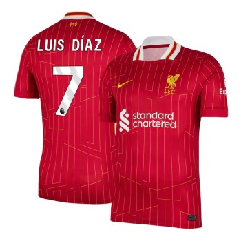 Men's Luis Díaz #7 Liverpool Home Replica Soccer Jersey 2024/25