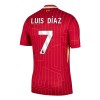 Men's Luis Díaz #7 Liverpool Home Replica Soccer Jersey 2024/25