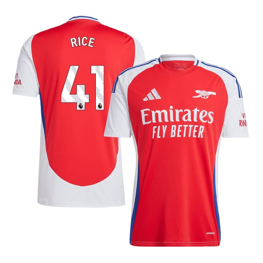 Men's RICE #41 Arsenal Home Replica Soccer Jersey 2024/25 Men's RICE #41 Arsenal Home Replica Soccer Jersey 2024/25