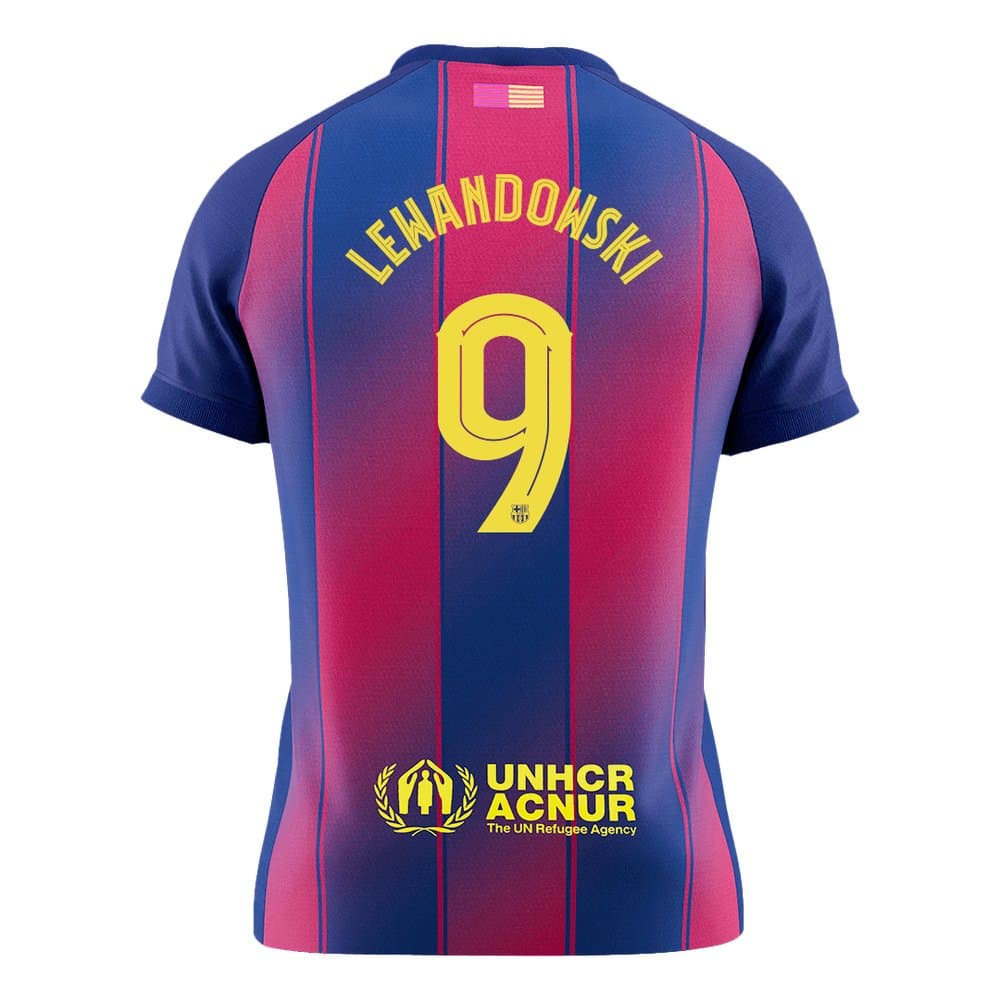 Men's LEWANDOWSKI #9 Barcelona Home Replica Soccer Jersey -UCL 2025/26