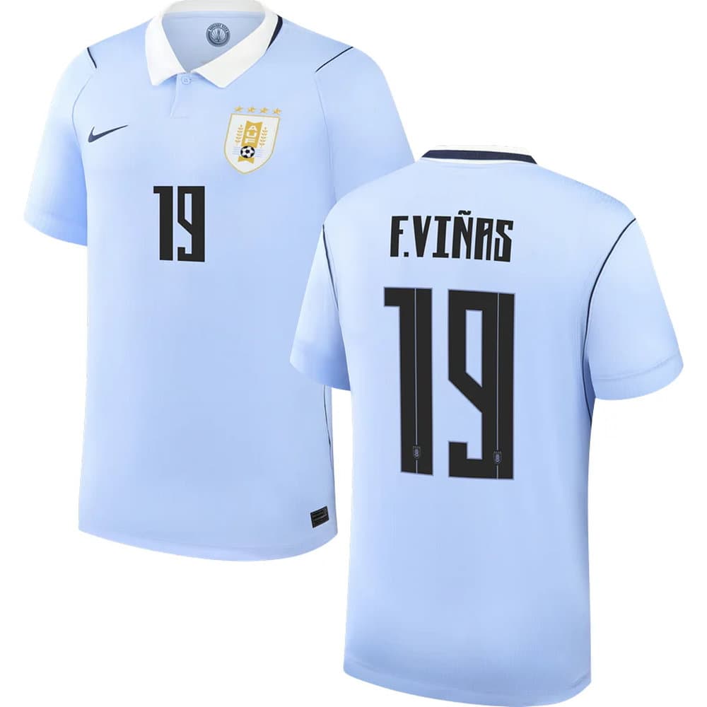 Men's F.VIÑAS #19 Uruguay Home Replica Jersey World Cup 2026 Men's F.VIÑAS #19 Uruguay Home Replica Jersey World Cup 2026