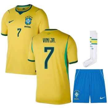 Men's Vini Jr. #7 Brazil Home Replica Jersey Full Kit World Cup 2026 Men's Vini Jr. #7 Brazil Home Replica Jersey Full Kit World Cup 2026