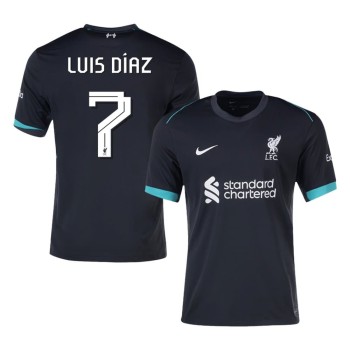 Men's Luis Díaz #7 Liverpool Away Replica Soccer Jersey - UCL 2024/25