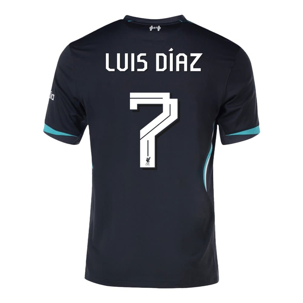 Men's Luis Díaz #7 Liverpool Away Replica Soccer Jersey - UCL 2024/25 Men's Luis Díaz #7 Liverpool Away Replica Soccer Jersey - UCL 2024/25