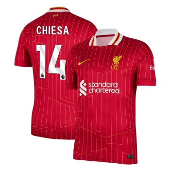 Men's CHIESA #14 Liverpool Home Replica Soccer Jersey 2024/25 Men's CHIESA #14 Liverpool Home Replica Soccer Jersey 2024/25