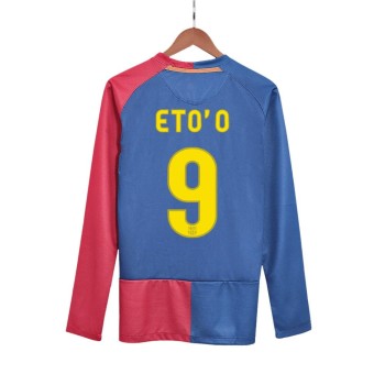 Men's ETO'O #9 Barcelona Home Long Sleeve Retro Soccer Jersey - UCL Final 2008/09 Men's ETO'O #9 Barcelona Home Long Sleeve Retro Soccer Jersey - UCL Final 2008/09
