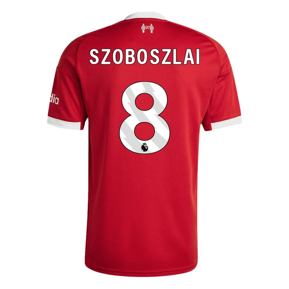 Men's SZOBOSZLAI #8 Liverpool Home Replica Soccer Jersey 2025/26