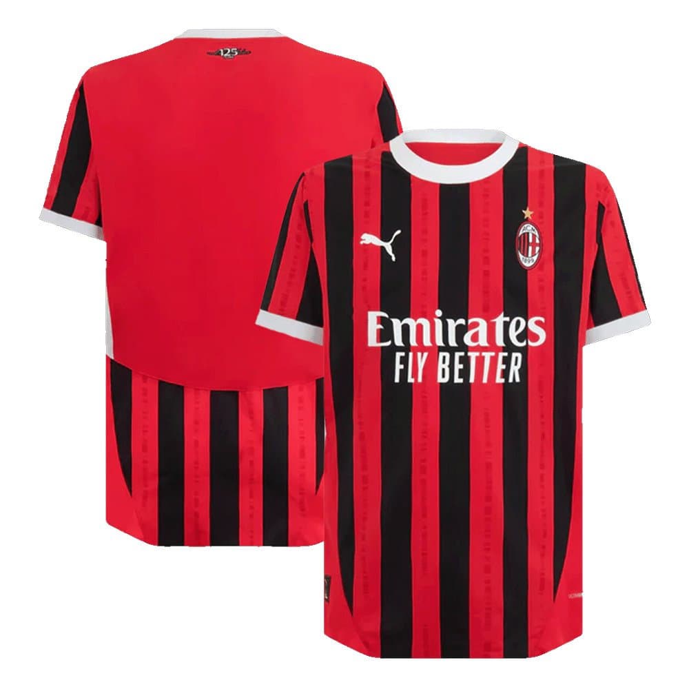 Men's AC Milan Home Authentic Soccer Jersey 2024/25 Men's AC Milan Home Authentic Soccer Jersey 2024/25