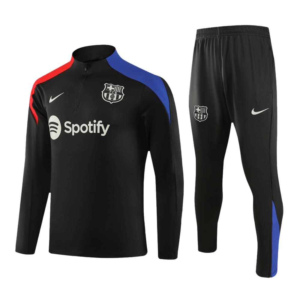Men's Barcelona Zipper Sweatshirt Kit(Top+Pants) 2024/25