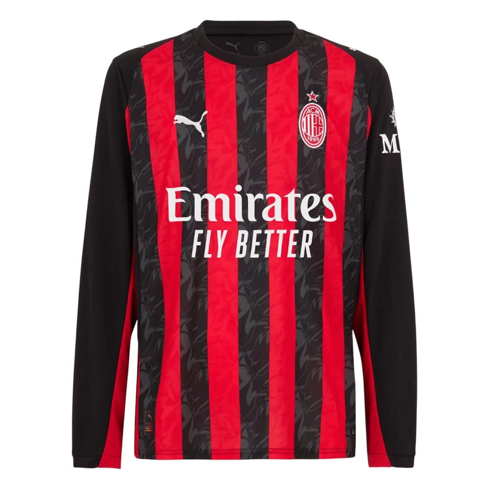 Men's AC Milan Home Long Sleeve Jersey 2025/26