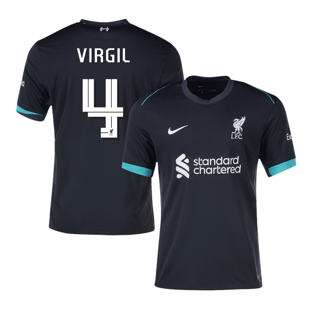 Men's VIRGIL #4 Liverpool Away Replica Soccer Jersey - UCL 2024/25
