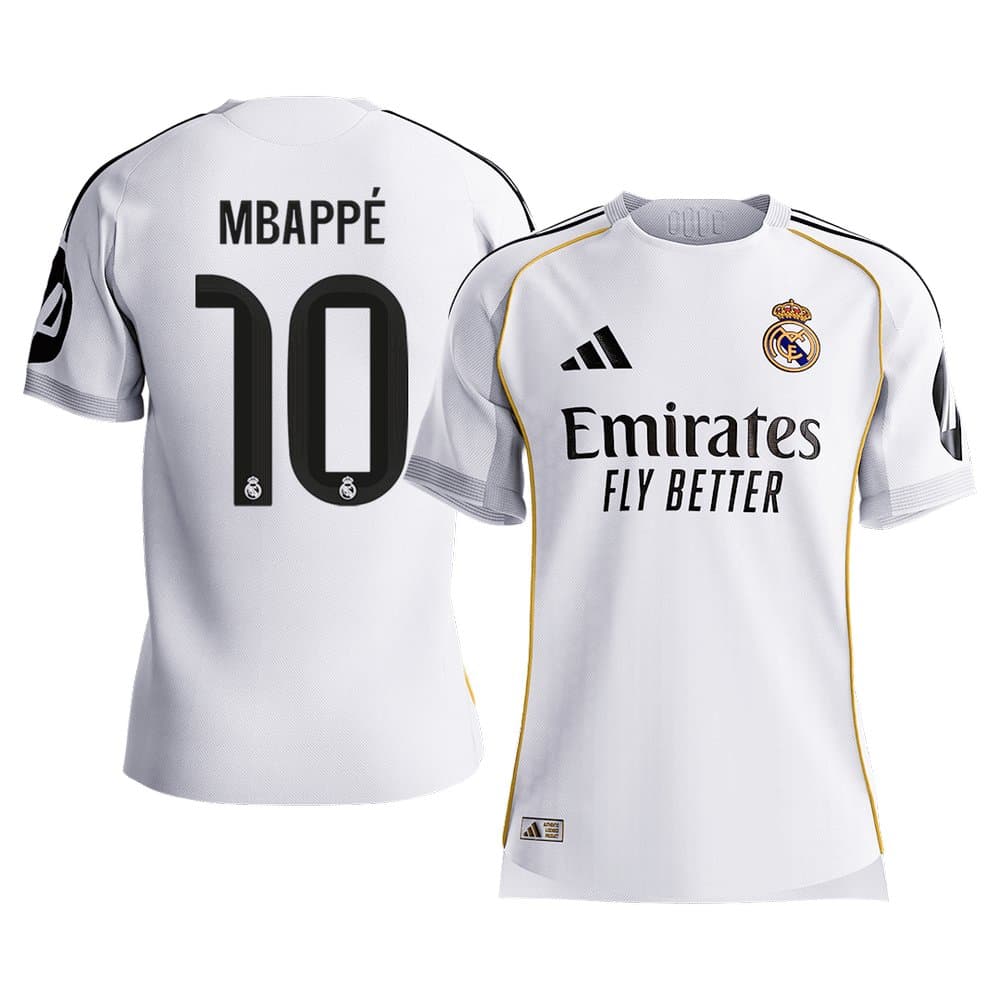Men's MBAPPÉ #10 Real Madrid Home Authentic Soccer Jersey 2025/26 Men's MBAPPÉ #10 Real Madrid Home Authentic Soccer Jersey 2025/26