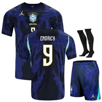 Men's ENDRICK #9 Brazil Away Replica Jersey Full Kit World Cup 2026 Men's ENDRICK #9 Brazil Away Replica Jersey Full Kit World Cup 2026