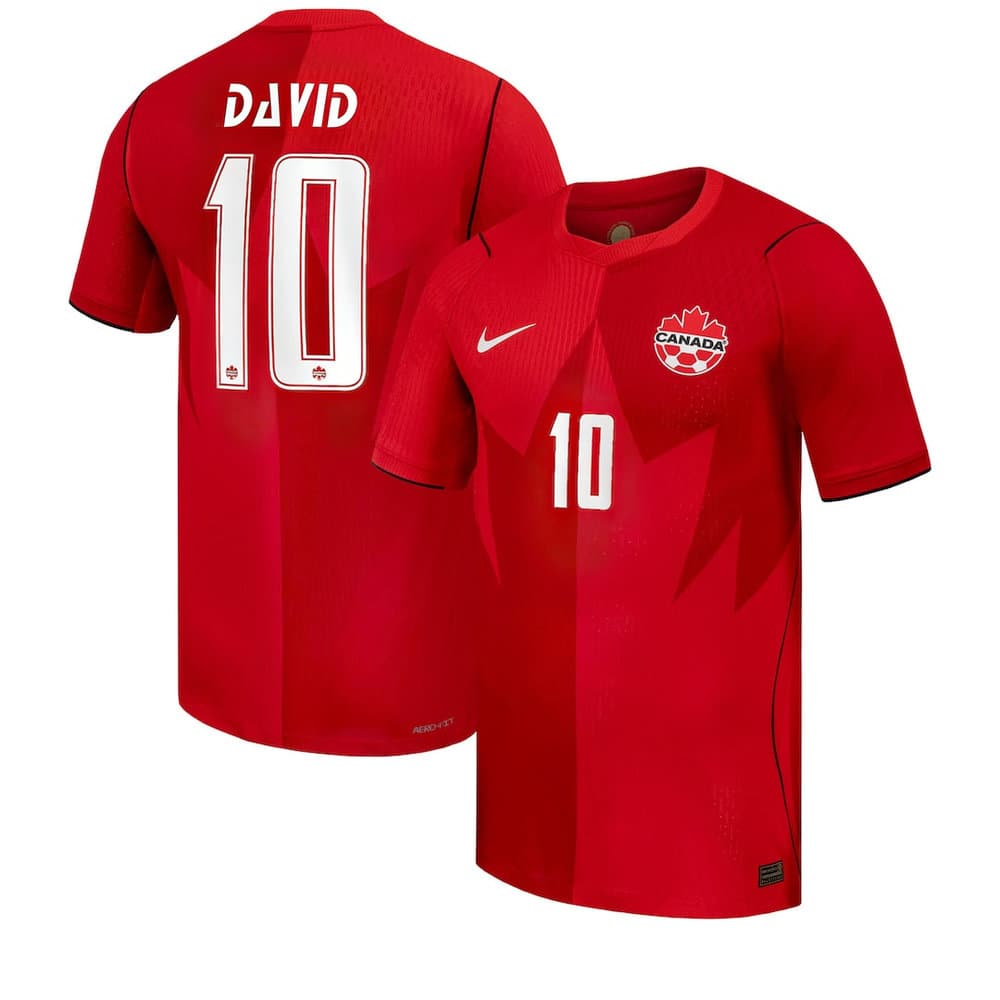 Men's Jonathan David #10 Canada Home Stadium Replica Jersey World Cup 2026 Men's Jonathan David #10 Canada Home Stadium Replica Jersey World Cup 2026