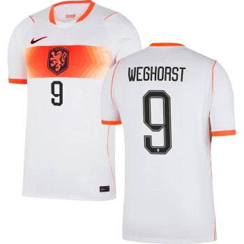Kid's WEGHORST #9 Netherlands Away Replica Jersey World Cup 2026